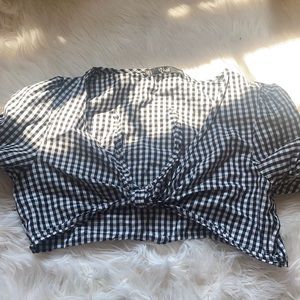 Cute plaid crop top that ties in the front